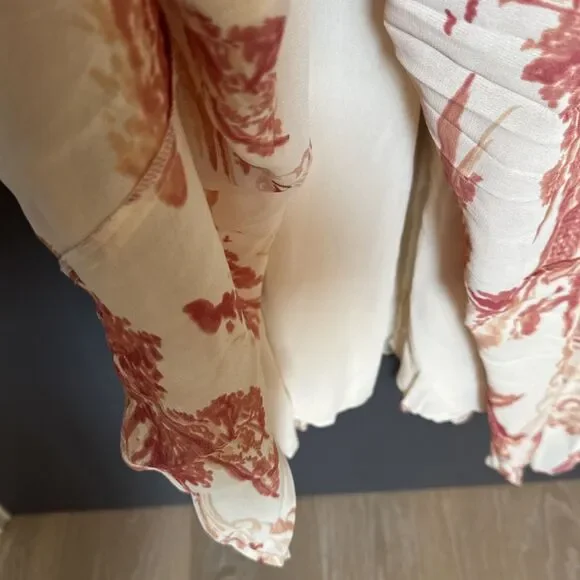 New NWT Reformation Farah Size 10 Sleeveless V-Neck Midi Blush/Ivory Dress - Picture 9 of 11